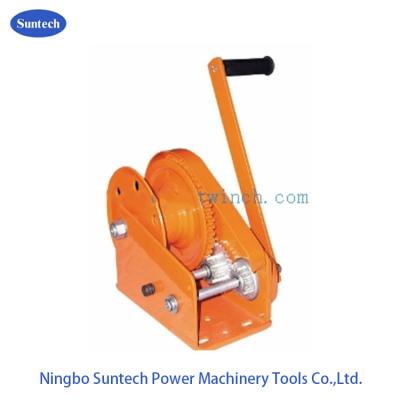 China 1800 Lb Marine Hand Winch Orange Ship Deck Equipment For Trailer Automatic Brake for sale