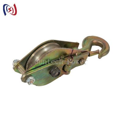 China Two Open Type Hook Pulley Block 30kN Conductor Stringing Tools for sale