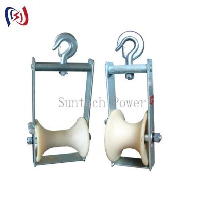 China 80mm Aerial Cable Conductor Pulley Stringing Roller Block For Overhead Line for sale