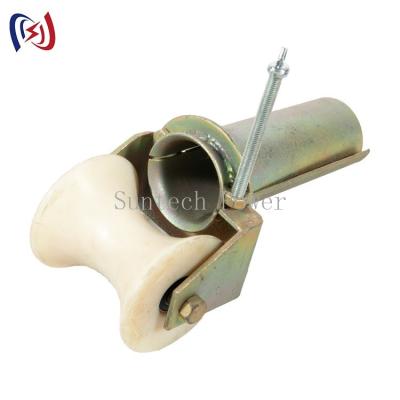 China 90mm Lockable Bellmouth Type Cable Reel Roller With Nylon Wheel for sale