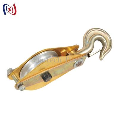 China Round Eye Type 3t Cable Pulley Blocks Steel Transmission Line Stringing Tools for sale