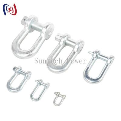 China Hot Dip Galvanized Carbon Steel 120KN 16mm D Shackle for sale