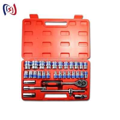 China Profissional 32Piece Socket Wrench Set Kit de Ferramentas para Reparação de Automóveis Blue Ribbon Combination Tool Set à venda