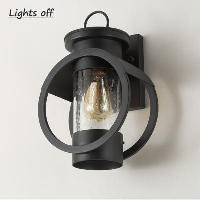 China 2021 Modern High Quality Iron Wall Sconce Wall Lamp Outdoor Wall Light Frosted Glass Outdoor Sconce for sale