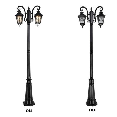 China European Hot Sales Antique 2 Head 3m Waterproof Garden Lamp Post Lights For Park Pathway for sale