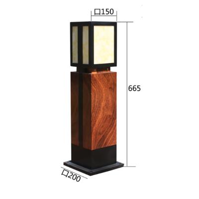 China Modern Outdoor Modern Community Square Energy Wood Grain Painted Lawn Light LED Lawn Lamp for sale