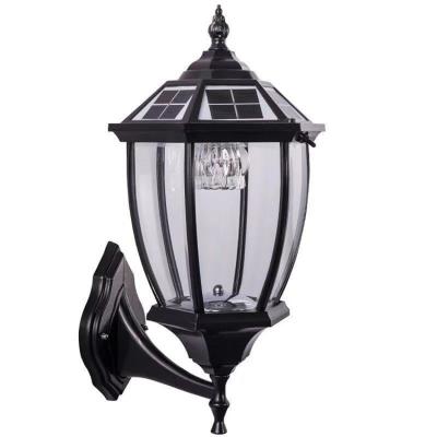 China Factory price cheap outdoor waterproof solar glass wall light IP65 classic solar wall lamp for garden hotel for sale