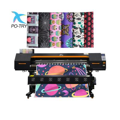 China Hotels POTRY CMYK Fluorescent 1.8m 6 Feet 1.9m Roll To Roll Fabric 4720/I3200 Digital Sublimation Heat Transfer Printer for sale