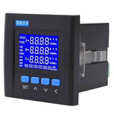 China Three Phase Multifunctional Communication Meter Modbus-RTU RS485 Electricity Meter ABS Industrial 220V Monitor With LCD Display for sale