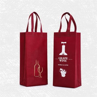 China Xinzhengyuan Customized Promotional Customized Eco-Friendly Reusable Gift Packaging Double Bottle Printed Nonwoven Wine Bag for sale