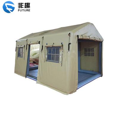 China Diagonal tether type military camping inflatable hot mobile tent. Inflatable glamping warehouse building tent for sale