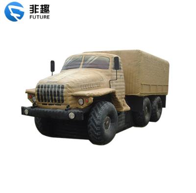 China Exhibitin inflatable military decoy vehiclese. Giant Inflatable Jungle Car Transport Bait Desert Color Military Car for sale