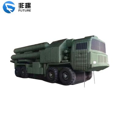 China Exhibitin inflatable military decoy vehiclese. Giant Inflatable Jungle Missile Car. transport primer desert color car for sale