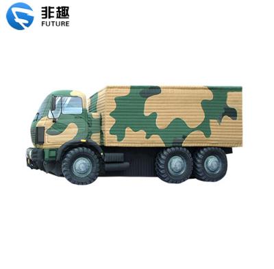 China Exhibitin inflatable military decoy vehiclese. Giant Inflatable Jungle Camouflage Transport Vehicle Military Bait Car Tank for sale