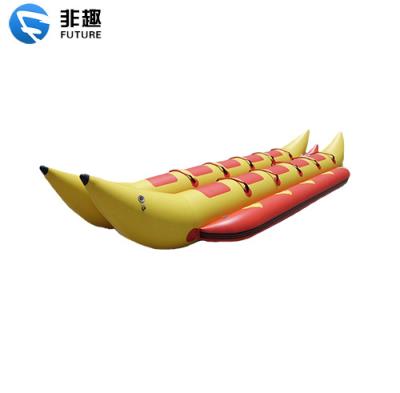 China Warter sports commercial inflatable banana boat, rigid infalable boats, inflatable banana boat. Inflatable water toys for the lake.funny for sale