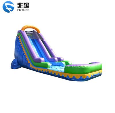 China Outdoordoor giant inflatable water fun slide with small pool. High quality inflatable slide for sale