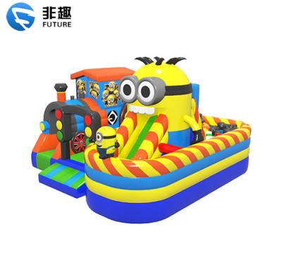 China Amusement park inflatable mall school castle bouncer and slide, kids amusement inflatable theme park. outdoor inflatable jumping park for sale