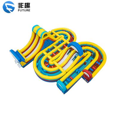 China Longer and taller amusement park mall school the giant inflatable obstacle course for adults ahd kid. Inflatable Slide And Bouncer Amusement Equipment for sale