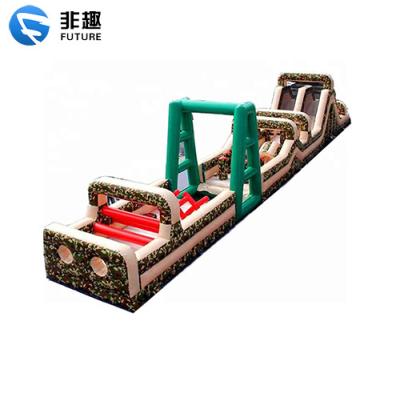 China Amusement Park Mall School Inflatable Obstacle Course With Slide Amusement Equipment. Inflatable Run Event Sport For Adults And Kid for sale