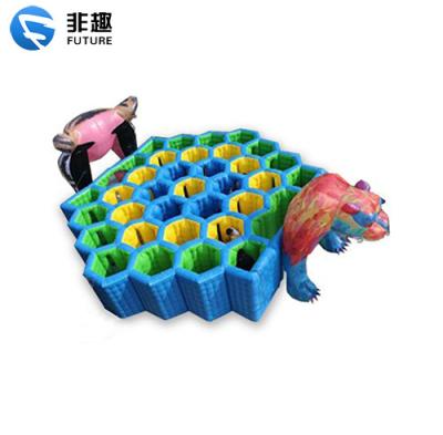 China Giant inflatable amusement park shopping mall school honeycomb maze amusement park for activities for activities. Inflatable kids amusement theme park devices. for sale