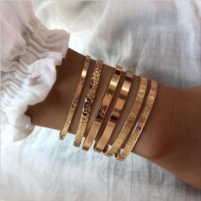 China Vintage Gold Neme Letter Adjustable Bangle Bracelet For Bangles Women Metal Cuff Bangle & Jewelry Pulseira Feminia for sale