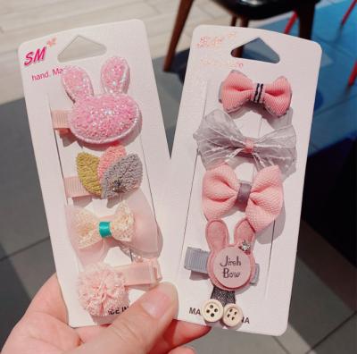 China Fashion 4Pcs Cute Bow Flower Hair Bands Accessories Hair Clip Set Girl Hair Headwear Animal Hairpins for sale