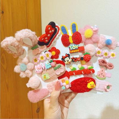 China 2021 Children Hair Clip Autumn Winter Bowknot Soft High Quality Plush Hairpin For Little Girl Baby Hair Accessories for sale