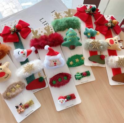 China Santa Claus Hairpin Baby Child Headdress Christmas Hair Clip Party Decor Soft Cute Shiny Elastic Hair Accessories Girl Rope Party Decor for sale