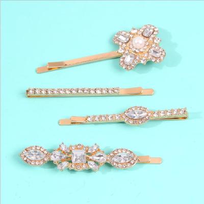 China 2020 New Fashion Shiny Rhinestone Crystal Hair Clips Metal Hair Clips Hair Clips For Women for sale