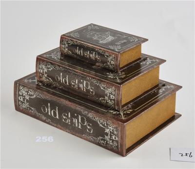 China Handmade Vintage Design Old Ship Decorative Hollow Book Shaped Boxes Wholesale for sale