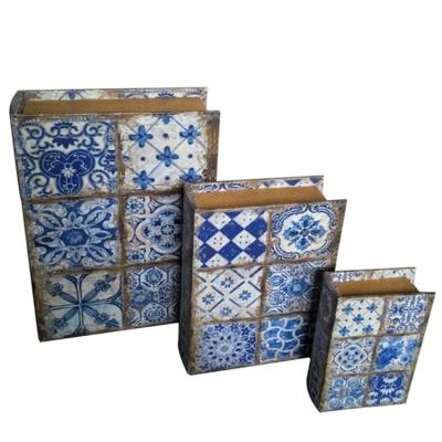 China Handmade Wholesale Decorative Book Shaped Wooden Gift Box Fake Book Box for sale