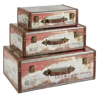 China Vintage Home Decor & Wholesale Antique Wooden Suitcase Handmade Decorative Storage Box for sale