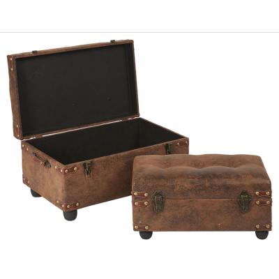 China Wooden Box And Trunk Ottoman Sustainable Antique Progressive Height Storage for sale