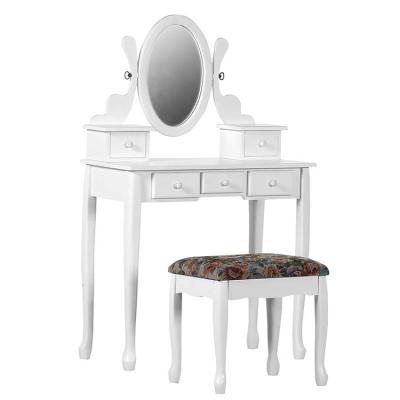 China French shabby chic white PANEL style makeup mirrored dresser furniture wholesale for sale