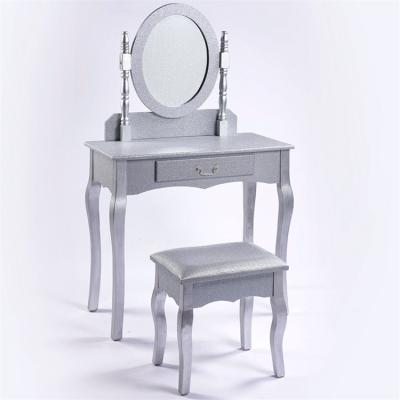 China 2017 Latest Designs Antique Furniture Eco - Friendly Dressing Table Size With Mirror And Stool for sale