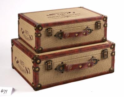 China Home Storage & Wholesale Decorative Wooden Suitcase Retro Decoration Storage Box Vintage for sale