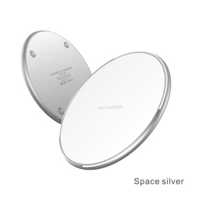 China 15W Abs Metal Qi Standard Wireless Phone Charging Pad Fast For Mobile Phone for sale