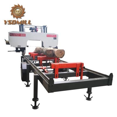 China Forest wood working machine diesel horizontal band saw with tires for sale