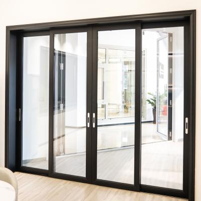 Chine Commercial Residential Lowes Glass Interior Door With Grill Design Aluminum Glass Sliding Doors à vendre