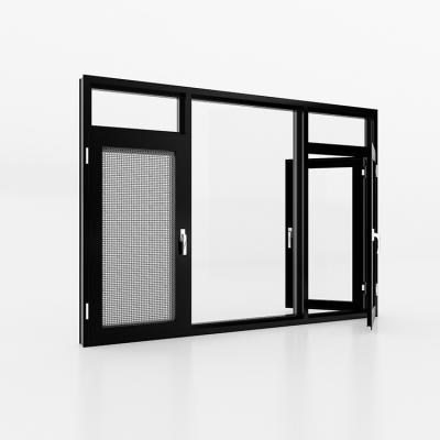 China Factory Price Mirror Glass Windows With Security Screen Design Aluminium French Window for sale