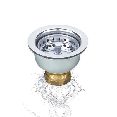 China Tool Not Required 2 Pcs Kitchen Sink Waste Strainer Balcony Filter Anti-Overflow Stainless Kitchen Sink Strainer for sale