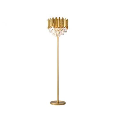 China Modern Decorative Gold Crystal Floor Lamps For Indoor for sale