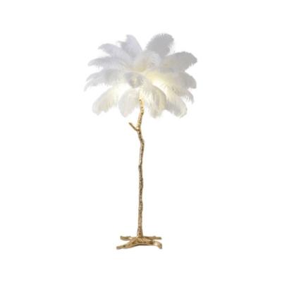 China Modern Floor Lamps Nordic Standing Lamp Ostrich Feather Floor Lamp For Living Room Home for sale