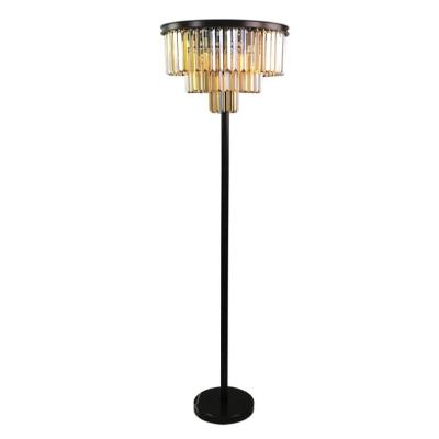 China European Home Decorative K9 Standing Lamp Shade Crystal Chandelier Standing Floor Lamp for sale