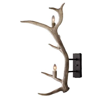 China Nordic NATURAL Industrial Retro Modern Home ANTLER CANDLEHOLDER Metal Wall Lamp Antler Wall Lamp for sale