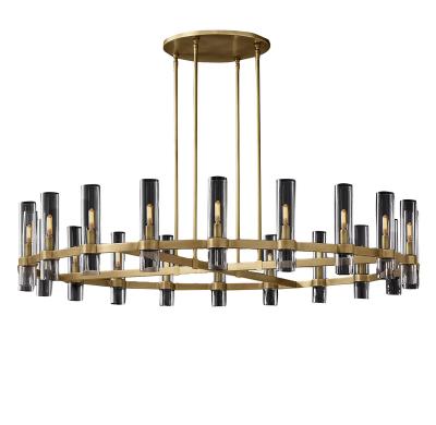 China Modern Luxury Round Chandelier Lighting Retro Modern LED Chandeliers Lamp Restaurant Brass Hanging Light Lighting for sale