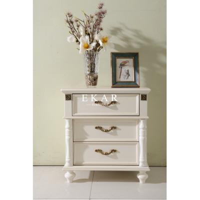 China white nightstand with 3 drawers bedsides table for sale