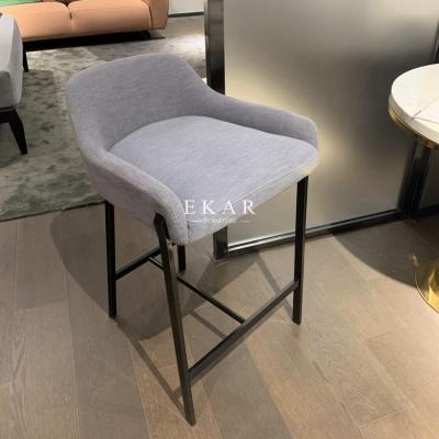 China Modern Fabric Upholstery High Metal Bar Chair for sale