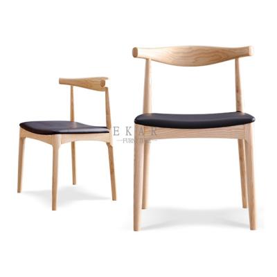 China Modern Ash Wood Nordic Design Leather European Dining Chair for sale