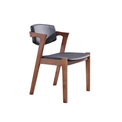 China Modern Design Ash Wood Hotel Pu Leather Dining Room Chair for sale